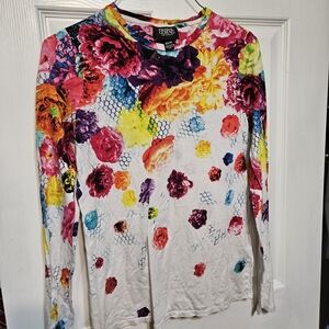 Prabal Gurung Vibrant Floral Long Sleeve Top